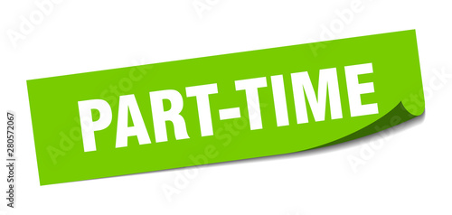 Fotografie part-time sticker. part-time square isolated sign. part-time