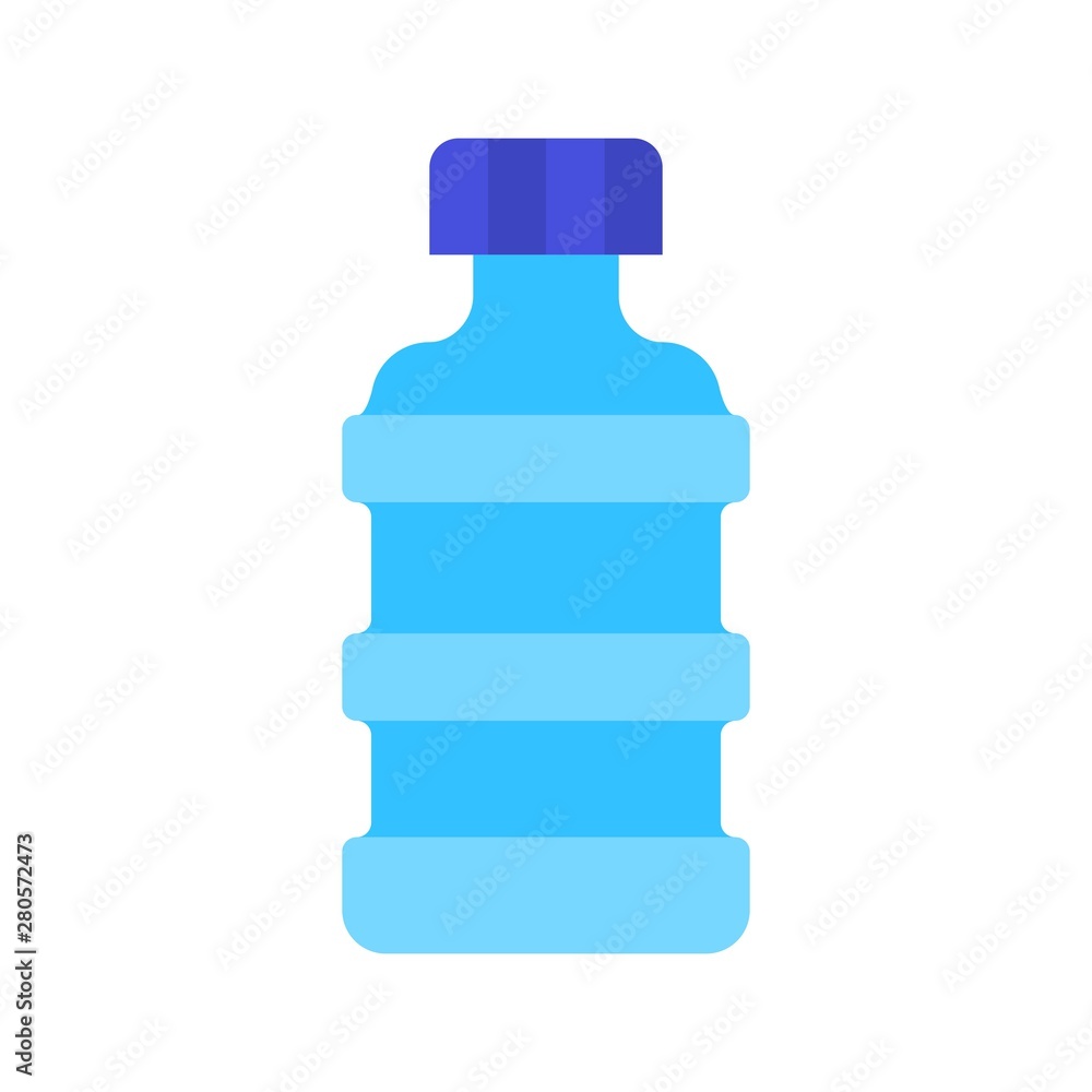 Fototapeta premium Plastic water bottle vector, grocery store related flat style icon