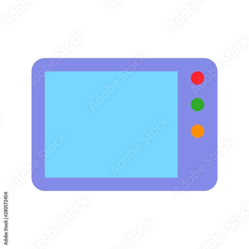 Microwave oven vector, grocery store related flat style icon