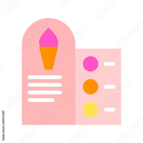 Ice cream menu vector, grocery store related flat style icon