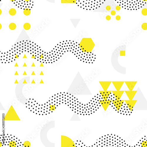 Seamless geometric pattern with geometrical shapes