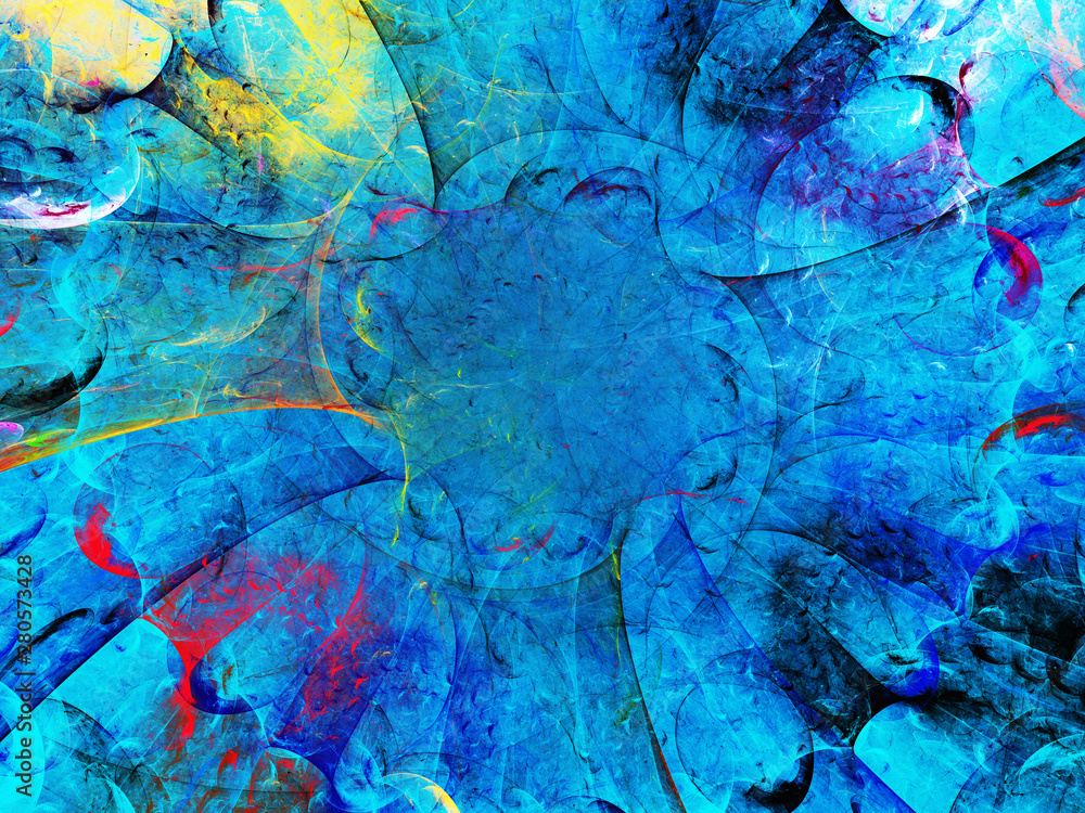 Naklejka premium blue abstract fractal background 3d rendering illustration