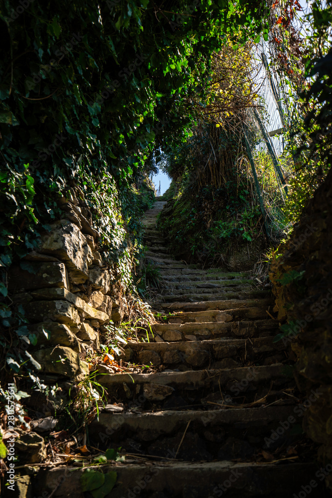 Stair Path on the hiking trail from Monterosso, Cinque Terre, Italy Stair Path on the hiking trail from Monterosso, Cinque Terre, Italy