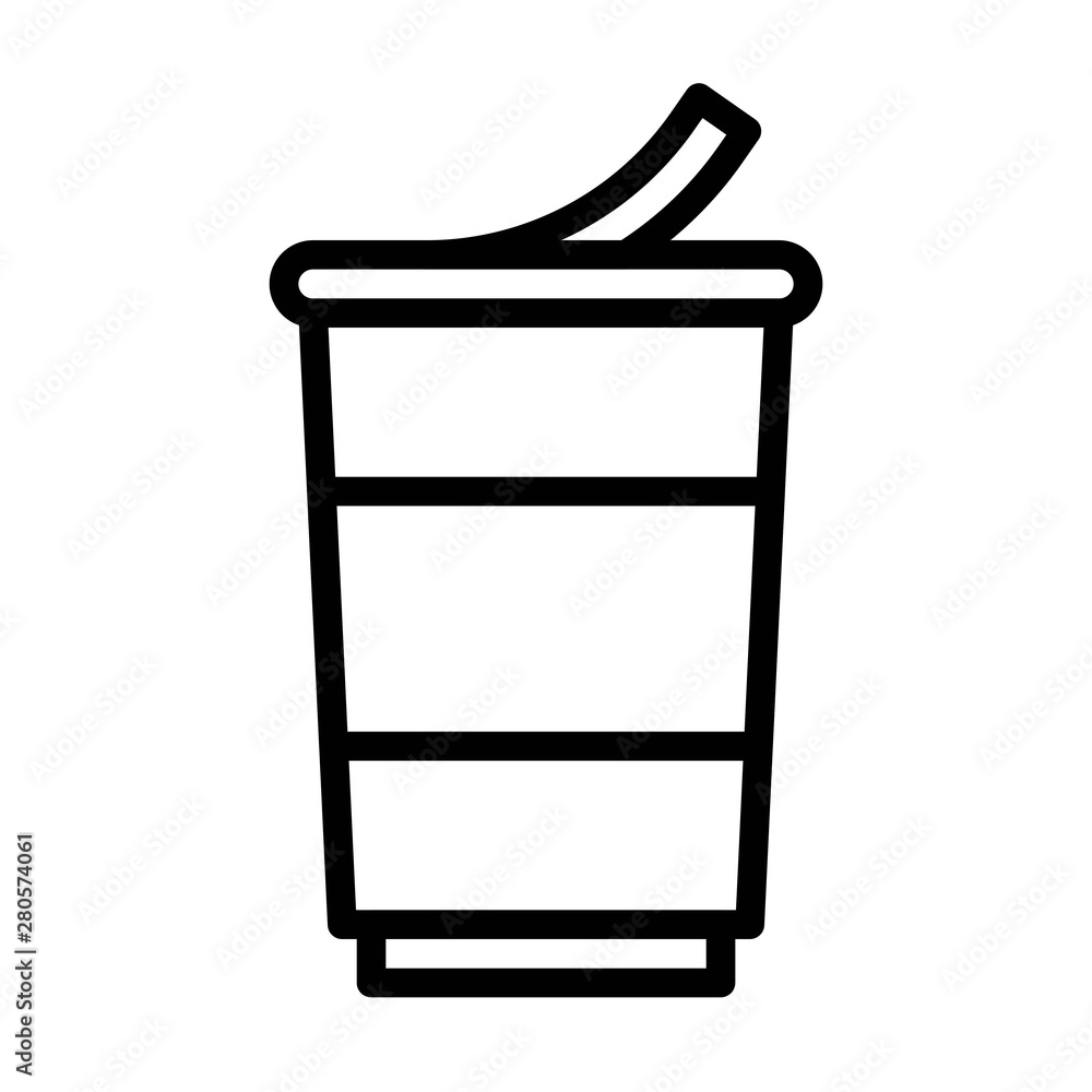 Instant cup noodle vector, grocery store related line style icon Instant cup noodle vector, grocery store related line style icon