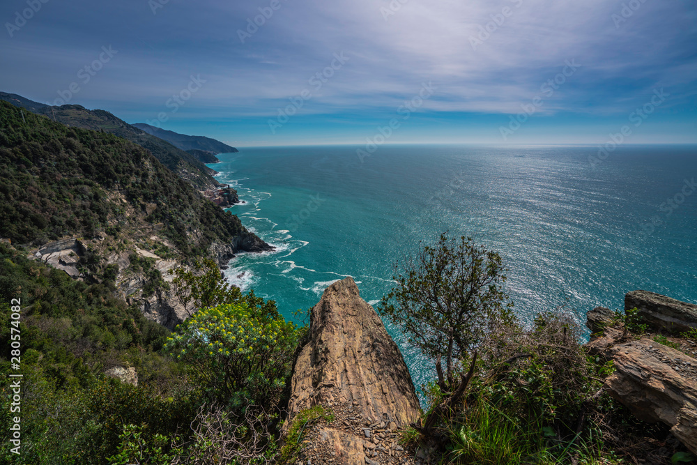Landscape of Vernazza village from the top of the hill in Cinque Terre, Italy Landscape of Vernazza village from the top of the hill in Cinque Terre, Italy