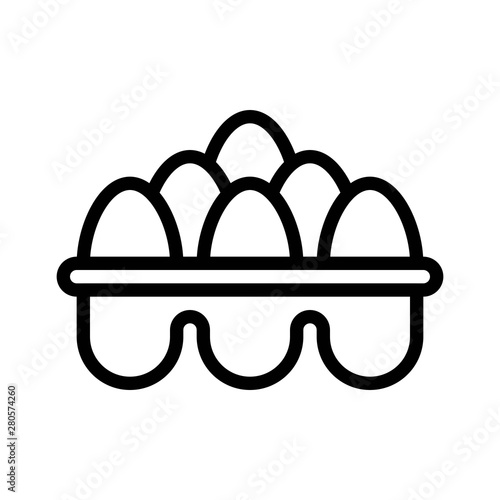 Egg tray vector, grocery store related line style icon