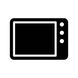 Microwave oven vector, grocery store related solid style icon