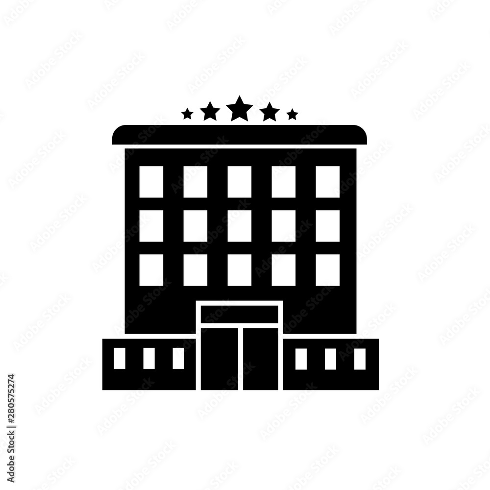 Five stars hotel vector icon on white background Five stars hotel vector icon on white background