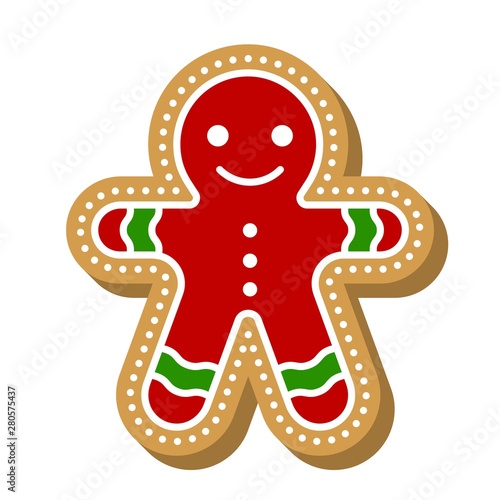 gingerbread cookie icon with detail.editable line