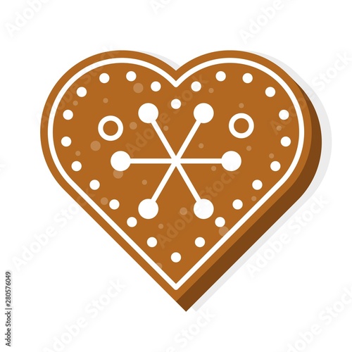 gingerbread cookie icon flat design editable line detail