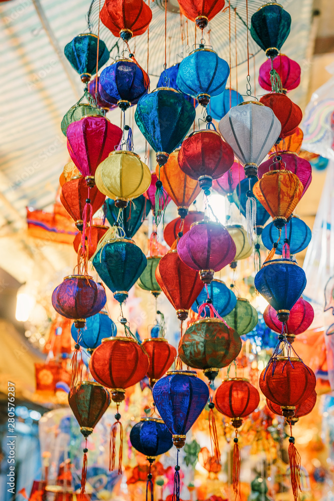 Fotografia do Stock Colorful tradition lantern at china town lantern