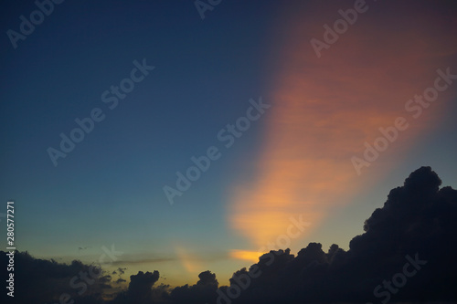 sunset with dark blue sky like aurora