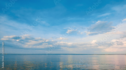Sea landscape morning Thailand.Tropical Thai sea.Horizontal of sea.Blue sky and ocean.