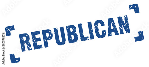 republican stamp. republican square grunge sign. republican