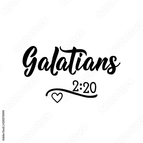 Galatians. 2.20 Vector illustration. Lettering. Ink illustration. Religious quote. photo