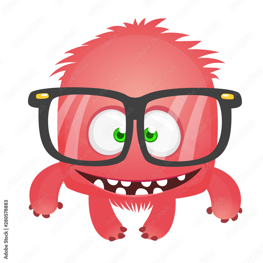 Naklejka premium Funny cartoon monster. Vector Halloween illustration