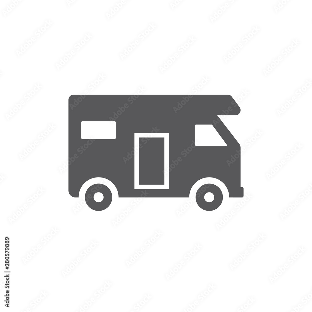 Camping car icon on white background. - icon Camping car icon on white background. - icon