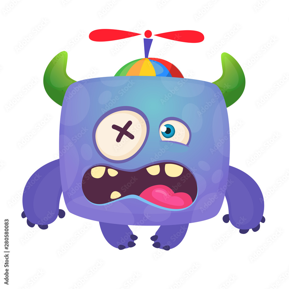 Funny cartoon monster. Vector Halloween illustration Funny cartoon monster. Vector Halloween illustration