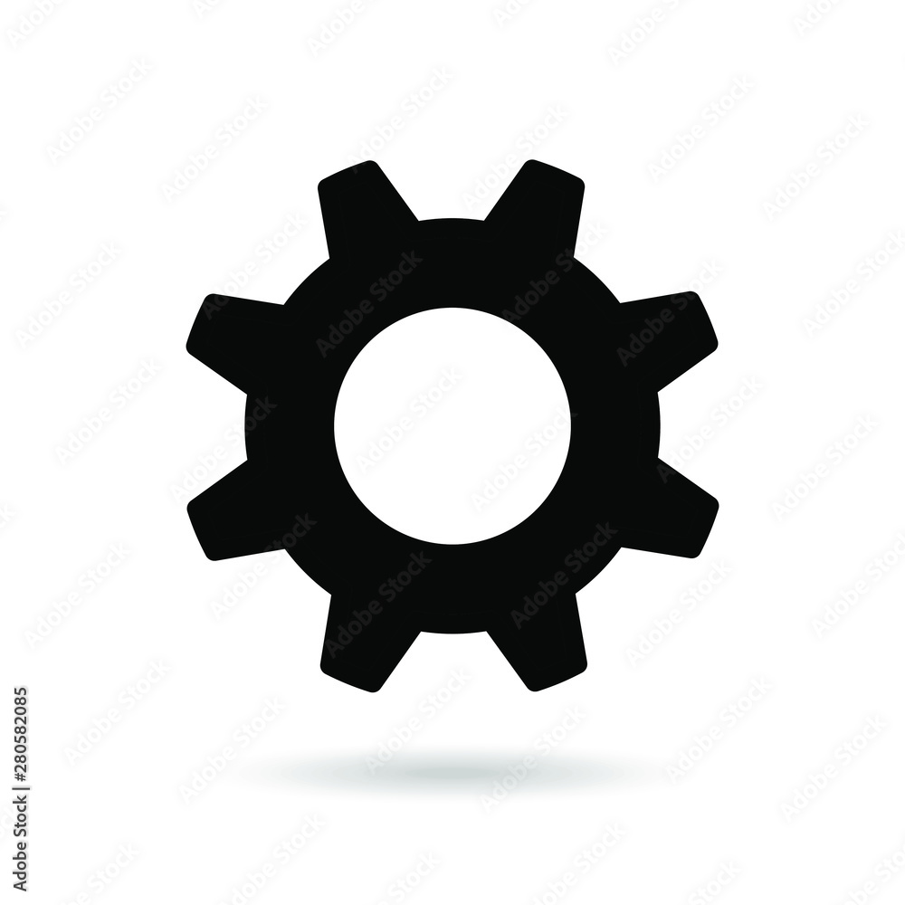 Settings icon. Black gears. Functions symbol