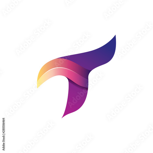 Colorfull letter T logo template vector