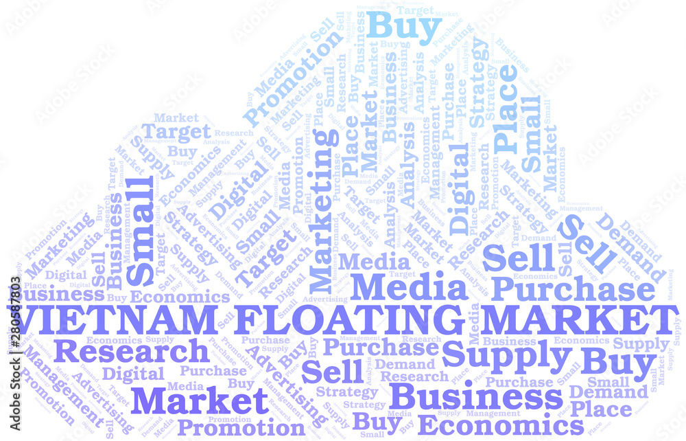 Obraz premium Vietnam Floating Market word cloud. Vector made with text only.