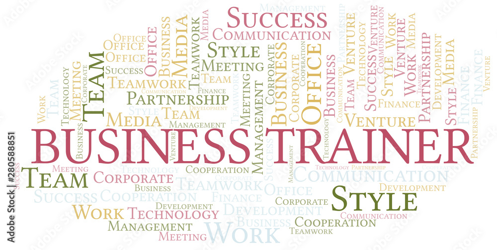 Fototapeta premium Business Trainer word cloud. Collage made with text only.
