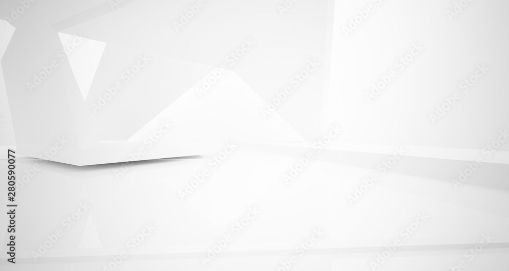 Fototapeta premium Abstract white interior with window. 3D illustration and rendering.