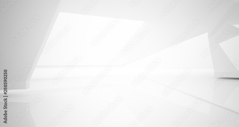 Abstract white interior with window. 3D illustration and rendering. Abstract white interior with window. 3D illustration and rendering.