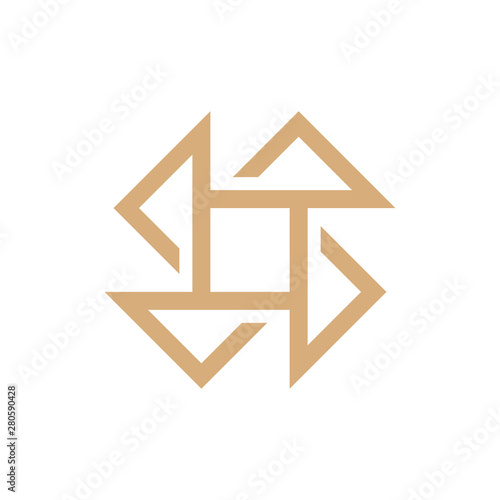Square arrow line logo vector