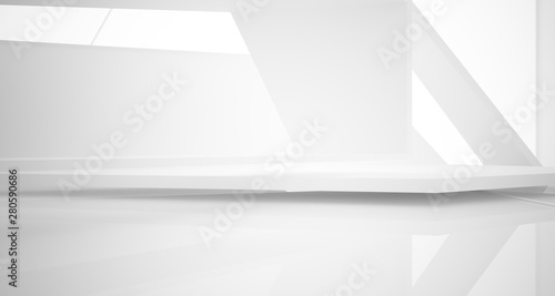 Wallpaper Mural Abstract white parametric interior with window. 3D illustration and rendering. Torontodigital.ca