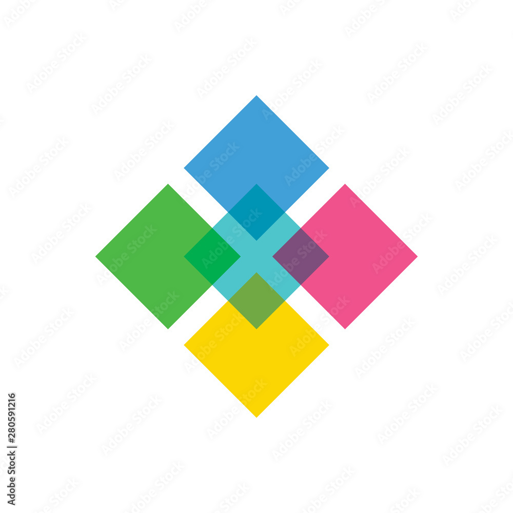 Abstract square overlaping logo template vector Abstract square overlaping logo template vector