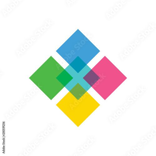 Abstract square overlaping logo template vector