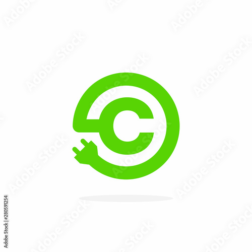 Electric Charging Vector Letter C
