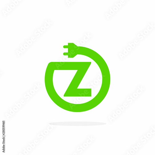 Electric Charging Vector Letter Z