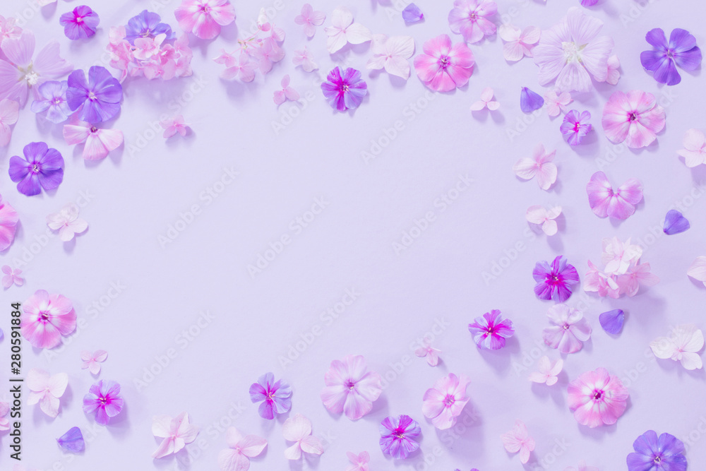 summer flowers on paper background