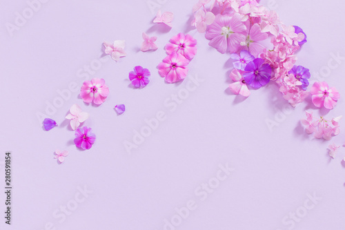 summer flowers on paper background
