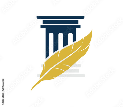 law feather logo design template