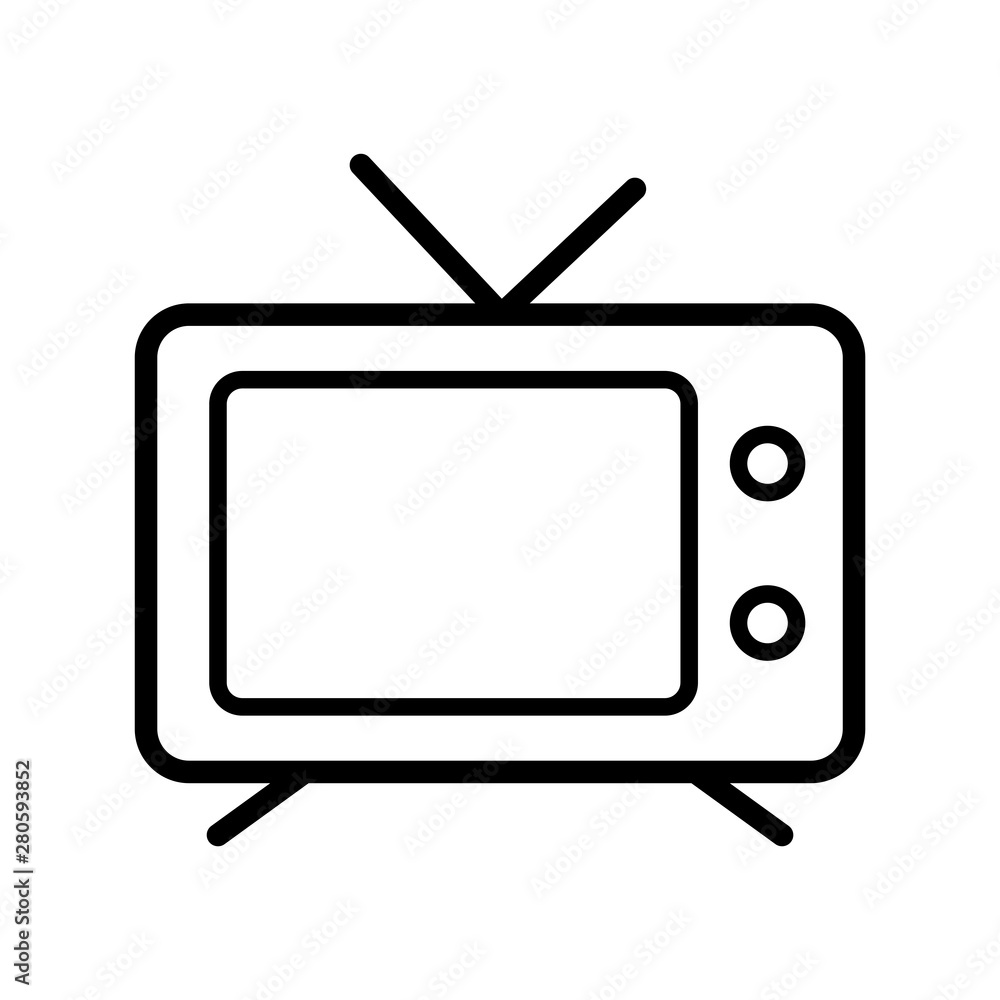 Television Icon in trendy flat style isolated on white background Television Icon in trendy flat style isolated on white background