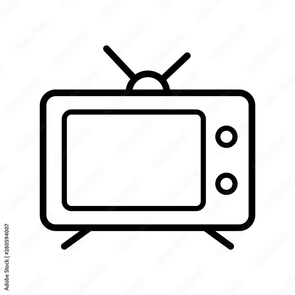 Television Icon in trendy flat style isolated on white background Television Icon in trendy flat style isolated on white background