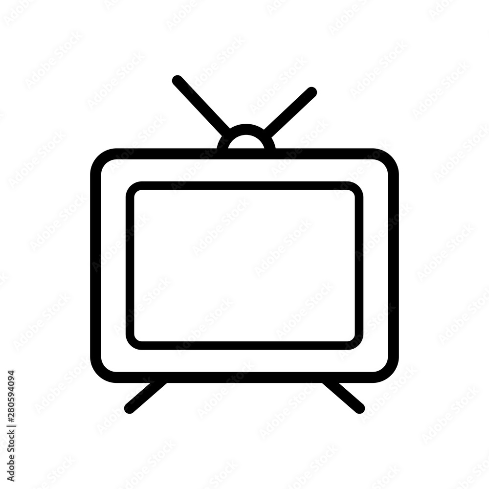Television Icon in trendy flat style isolated on white background Television Icon in trendy flat style isolated on white background