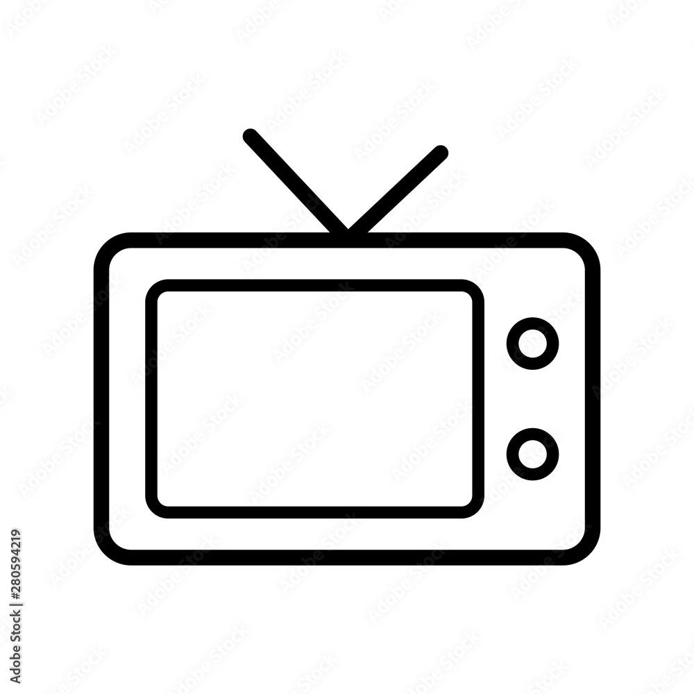 Tv Icon in trendy flat style isolated on white background Tv Icon in trendy flat style isolated on white background