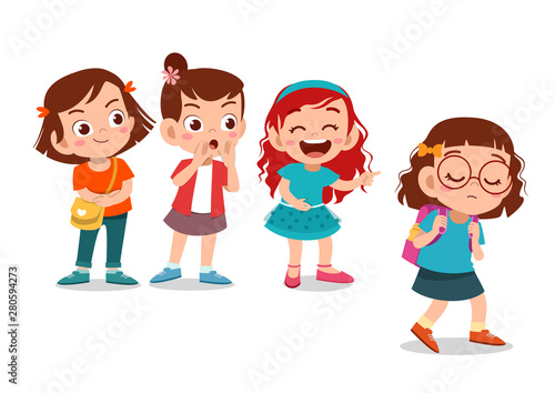 kids bullying at school vector illustration