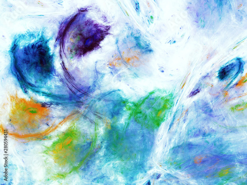 blue abstract fractal background 3d rendering illustration