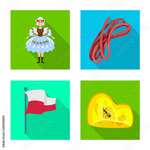 Vector design of traditional and tour symbol. Set of traditional and landmarks stock symbol for web.