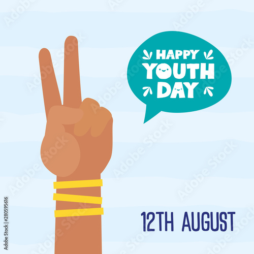 happy youth day flat design