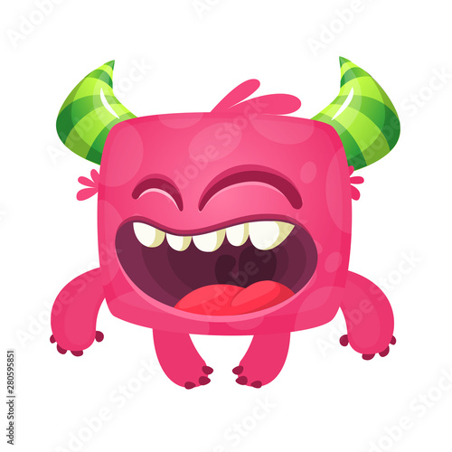 Funny cartoon monster. Vector Halloween illustration