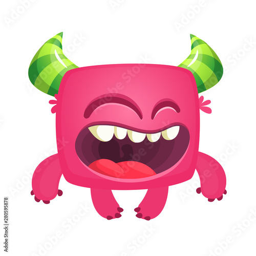 Funny cartoon monster. Vector Halloween illustration