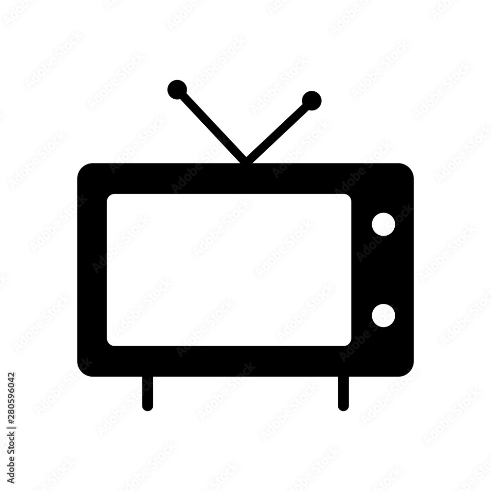 Television Icon in trendy flat style isolated on white background Television Icon in trendy flat style isolated on white background