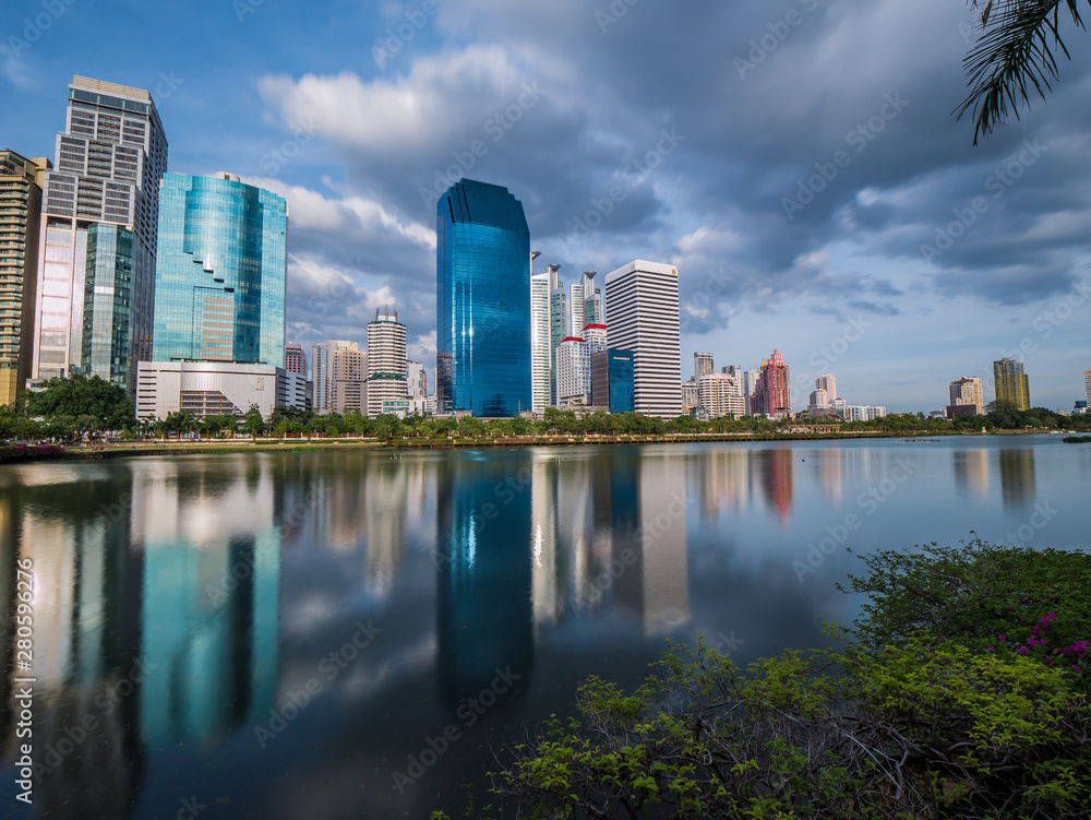 Fototapeta premium Wonderful view of Benjakitti Park Bangkok ,Thailand.