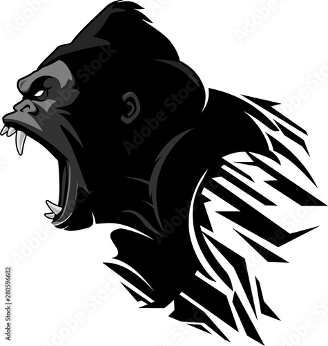 Growling Gorilla Side Geometric